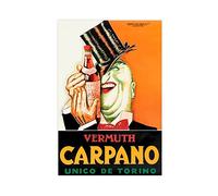 Carpano Vermouth Drink Poster vintage sur toile Décoration de chambre à coucher Paysage sportif Décoration de bureau Cadeau sans cadre 50 x 75 cm