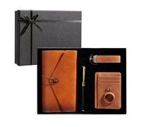 Carpdiem Paniers-cadeaux de qualité supérieure pour homme dans un élégant coffret cadeau texturé noir, parfait pour un anniversaire, mari, papa, frère, petit ami avec portefeuille AirTag, carnet de