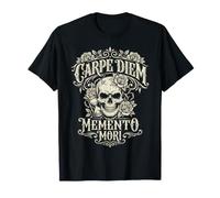 Carpe Diem Memento Mori Crâne Roses Gothique T-Shirt