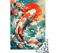 Carpe Fleur de Cerisier 1000 Pièces Mini Puzzle pour Adultes | 70x50cm Papier, Décoration de la maison, Coupe précise, Cadeau de rassemblement, Détente mentale