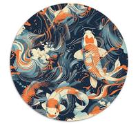 Carpe Koi 1000 Pièces Puzzle Circulaire Jeu D'Intelligence Jeu Cadeau Unique Adultes Enfants 1000pcs (67.5x67.5cm)