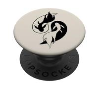 Carpe koï Harmonie Aquatique Yin Yang Poisson Japonais PopSockets PopGrip Adhésif
