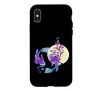 Carpe koï Japonaise Pleine Lune Yin Yang Cherry Blossom Coque pour iPhone X/XS