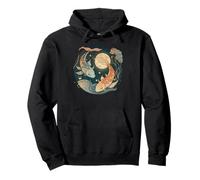Carpe koï Japonaise Pleine Lune Yin Yang Cherry Blossom Sweat à Capuche