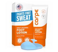 Carpe Lotion pour les pieds absorbant la sueur avec applicateur, une solution recommandée par les dermatologues pour arrêter la transpiration et les pieds malodorants, aide à prévenir les ampoules