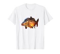 Carpe miroir - Motif pêcheur, carpe, bande dessinée, canne à pêche pour poisson. T-Shirt