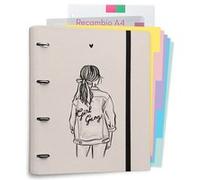 Grupo Erik - Pack: Classeur & Recharge Ana Marin - Classeur A4 4 Anneaux - Feuilles A4 - Intercalaires - Fournitures Scolaires, Fournitures de Bureau