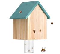 Carpenter Bee Traps for Outside with Glass Jar Hanging Carpenter Bee Trap Reusable Wood Boring Trap Nature Cabin Style Catchers for Outdoor Hanging