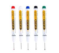 Carpenter Deep Hole Marker Pen - Long Nib Fine Point Tool for Precision Marking | Ergonomic Body with Pocket Clip, Suitable for Metal Wood Crafting and Construction Layout Projects 0.79 in