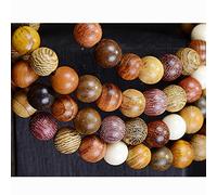CarpenterC 500 Pièces 6mm Magnifique Perles Naturelles Polies Rondes en Bois de Palissandre en Vrac pour la Fabrication de Bijoux DIY Bricolage à la Main Artisanat