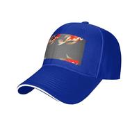 Carpes koï traditionnelles avec imprimé à pois, taille réglable, casquette de baseball, respirant, unisexe, décontracté, usage quotidien, sport, bleu, Taille unique