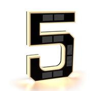 CARPESUN Numero de Maison Exterieur Solaire Illuminé pour Extérieur étanche, Numero Porte, Plaque de Numéro de Maison Illuminée Solaire, Numéro de Maison Lumineux Noir (5 - Noir, 23 cm)