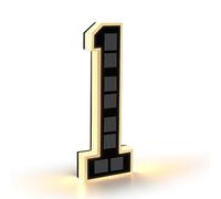 CARPESUN Numero de Maison Exterieur Solaire Illuminé pour Extérieur étanche, Numero Porte, Plaque de Numéro de Maison Illuminée Solaire, Numéro de Maison Lumineux Noir (1 - Noir, 23 cm)