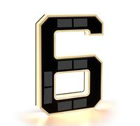 CARPESUN Numero de Maison Exterieur Solaire Illuminé pour Extérieur étanche, Numero Porte, Plaque de Numéro de Maison Illuminée Solaire, Numéro de Maison Lumineux Noir (6 - Noir, 23 cm)