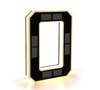 CARPESUN Numero de Maison Exterieur Solaire Illuminé pour Extérieur étanche, Numero Porte, Plaque de Numéro de Maison Illuminée Solaire, Numéro de Maison Lumineux Noir (0 - Noir, 23 cm)