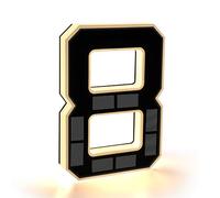 CARPESUN Numero de Maison Exterieur Solaire Illuminé pour Extérieur étanche, Numero Porte, Plaque de Numéro de Maison Illuminée Solaire, Numéro de Maison Lumineux Noir (8 - Noir, 23 cm)