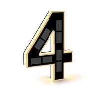 CARPESUN Numero de Maison Exterieur Solaire Illuminé pour Extérieur étanche, Numero Porte, Plaque de Numéro de Maison Illuminée Solaire, Numéro de Maison Lumineux Noir (4 - Noir, 23 cm)
