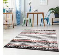 carpet city Qilim Tapis Moderne à Poils Plats chinés Abstraits Style Ethnique Salon Polypropylène Gris 190 x 280 cm 120 x 160 cm