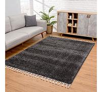 carpet city Tapis de Salon à Poils Longs - Anthracite - Décoration pour Chambre à Coucher - Tapis Shaggy - Motif uni - Convient aux Personnes allergiques Standard - Noir - 300 cm x 400 cm