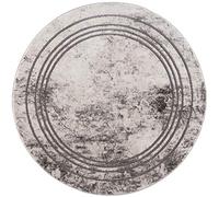 carpet city Tapis de Salon - Bordure - 160 cm - Rond - Gris chiné - Tapis Moderne à Poils Courts