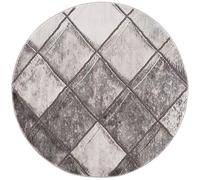 carpet city Tapis de Salon - Style Skandi chiné - 160 x 160 cm - Rond - Gris - Moderne