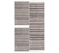 carpet city Tapis de Tour de lit Shaggy Super Doux avec Motif Lignes crème/Gris Salon 2 x 80 x 150 cm, 1 x 80 x 300 cm