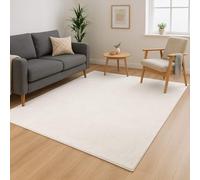 carpet city Tapis lavable à poils courts - 80 x 140 cm - Blanc - Doux et doux au toucher - Antidérapant et facile d'entretien - Pour salon, chambre à coucher et couloir