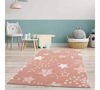 carpet city Tapis pour Enfant - Motif étoiles - 80 x 150 cm - Rose - Moderne - pour Chambre d'enfant