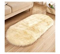 Carpet Oval Shaped Hair Rugs for Living Room Bathroom Plush Carpets Fluffy Bath Mat Non -Slip Water Absorption Toilet Area Rugs Doormat (Color : Light Blue Specification : 60x90cm) (Light Yellow 40x