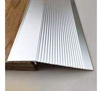 Carpet/Tile Threshold Reducer for Vinyl Flooring,10cm Extra Wide Floor Transition Strip Aluminum, Home Walkers Entry Ramp(Silver,Length 1.2m/47 in)