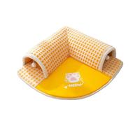 Carpet Tunnel for Indoor Cats, 2 in 1 Plush Cat Tunnel, Rug with Non Slip Bottom, Comfortable and Fun, Yellow Feline Hideaway and Toy for