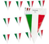 Carpeta Décoration * Italie * pour fête et fête de pays | Décoration italienne allemande rouge blanc vert drapeau italien, édition : guirlande de fanions, 10 m