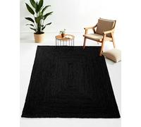 carpetfine Tapis Jute Nele Couleur Naturelle Anthracite 300x400 cm tissé à la Main en Jute | Tapis Naturel Moderne uni de Style Boho pour Salon et Chambre