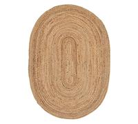 CarpetFine Tapis Jute Nele Ovale Couleur Naturelle Beige 80x150 cm tissé à la Main en Jute | Tapis Naturel Moderne uni de Style Boho pour Salon et Chambre.