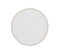 CarpetFine Tapis Kilim Chindi Uni Rond Blanc 60 cm (Rond) | Tapis Moderne pour Salon et Cuisine