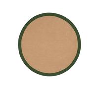 CarpetFine Tapis Rond en sisal tissé à la Main Couleur Naturelle Ø 120 cm avec Bordure en Coton Vert | Tapis Naturel antidérapant uni en Fibres Naturelles Tissage Plat pour Salon et Chambre
