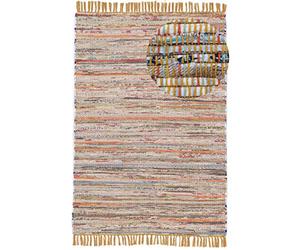 CarpetFine Tapis tissé à Plat Kilim Chindi Jaune 140x200 cm | Tapis Moderne pour Le Salon et la Chambre à Coucher