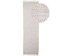CarpetFine Tapis tissé à Plat Kilim Chindi Uni Couloir Blanc 60x180 cm | Tapis Moderne pour Le Salon et la Chambre à Coucher