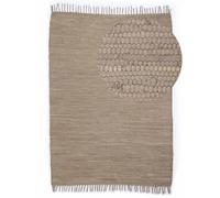 CarpetFine Tapis tissé à Plat Kilim Chindi Uni Couloir Taupe 120x170 cm | Tapis Moderne pour Le Salon et la Chambre à Coucher