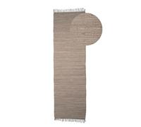 CarpetFine Tapis tissé à Plat Kilim Chindi Uni Couloir Taupe 70x240 cm | Tapis Moderne pour Le Salon et la Chambre à Coucher