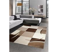 CARPETIA Designer Tapis Karo Brun Beige Mocha Größe 120x170 cm