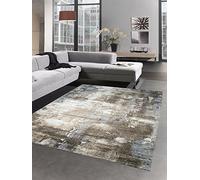 CARPETIA Modern Tapis Poil Ras Tapis de Salon Optique de Dalle de Pierre Gris marrón Beige Größe 80x150 cm