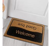CARPETIA Paillasson créatif en Coco résistant Welcome-Good Bye Marron-Beige, 60x90 cm