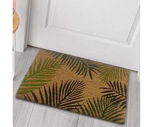 CARPETIA Paillasson de Chaussures Robuste en Coco Durable avec Feuilles de Palmier Vertes, 60x90 cm