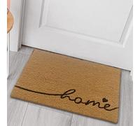 CARPETIA Paillasson en Coco Durable | antibactérien | Design Simple cœur Beige Brun, 60x90 cm