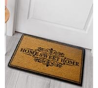 CARPETIA Paillasson en Coco résistant pour Chaussures « Home Sweet Home » Marron-Beige, 60x90 cm