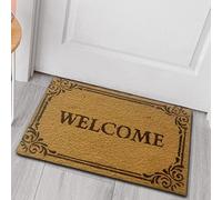 CARPETIA Paillasson en Coco Robuste | écologique | Welcome en Noir, 40x60 cm