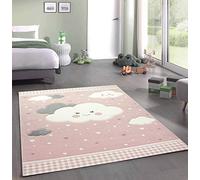 CARPETIA Tapis de Jeu Enfants garçon Jouant Nuage Rose Größe 140x200 cm