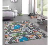 CARPETIA Tapis de Jeu pour Enfants avec Vue sur la Ville - Loisirs - Fond en Gris Taille 120x160 cm