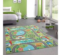 CARPETIA Tapis de Jeu pour Enfants avec Vue sur la Ville - Loisirs - Nature en Vert Taille 200 x 290 cm
